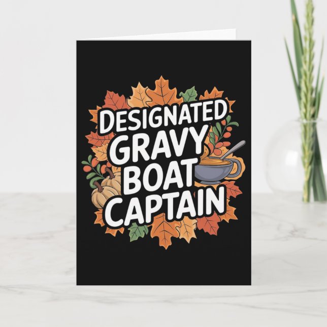 Rolig Thanksgiving-mat - Gravybåt Kapten  Kort (Framsida)