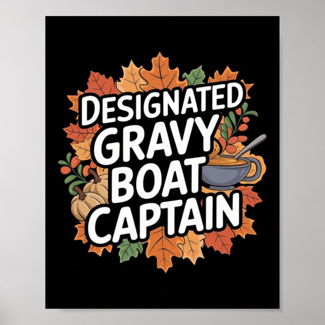 Rolig Thanksgiving-mat - Sås båt kapten Poster (Framsidan)