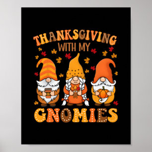 Rolig Thanksgiving med mina Gnomies söta Gnome hös Poster