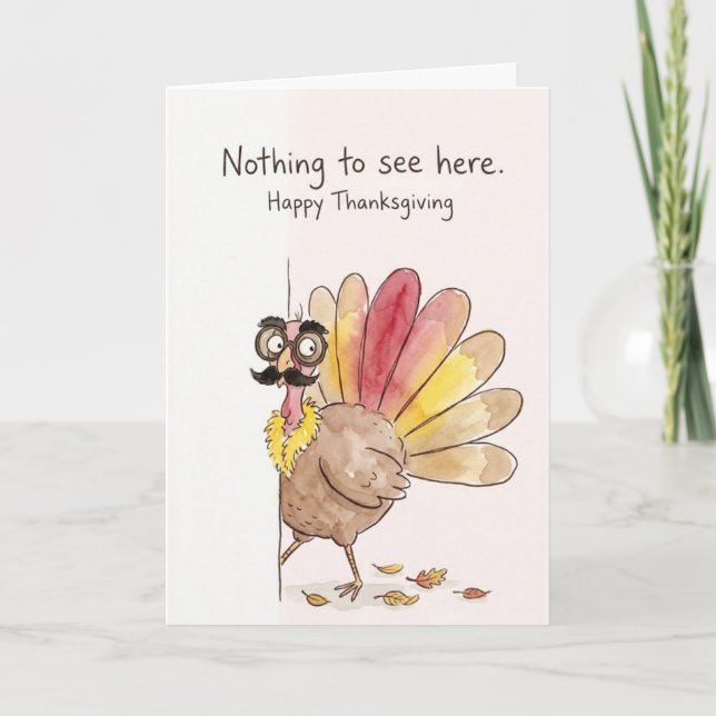 Rolig Thanksgiving-present för kalkon, snygg höst  Kort (Framsida)