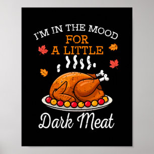Rolig Thanksgiving-stämning Mörkt kött Turkiet Mid Poster