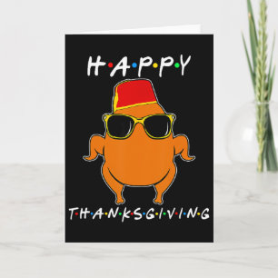Rolig Thanksgiving Vänner Turkiet Thanksgiving Poj Kort