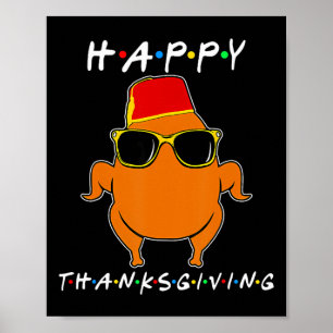 Rolig Thanksgiving Vänner Turkiet Thanksgiving Poj Poster