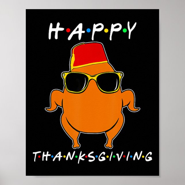 Rolig Thanksgiving Vänner Turkiet Thanksgiving Poj Poster (Framsidan)
