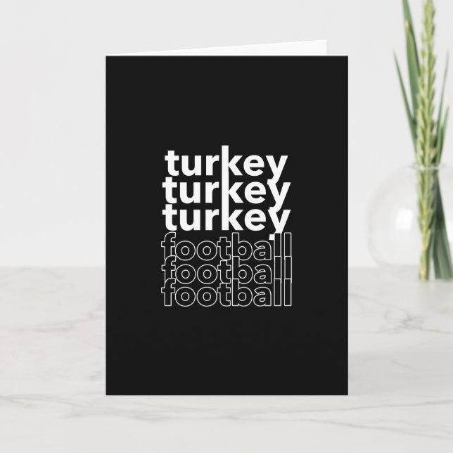 Rolig Thanksgiving Vintage Turk Fotboll Familj Kort (Framsida)