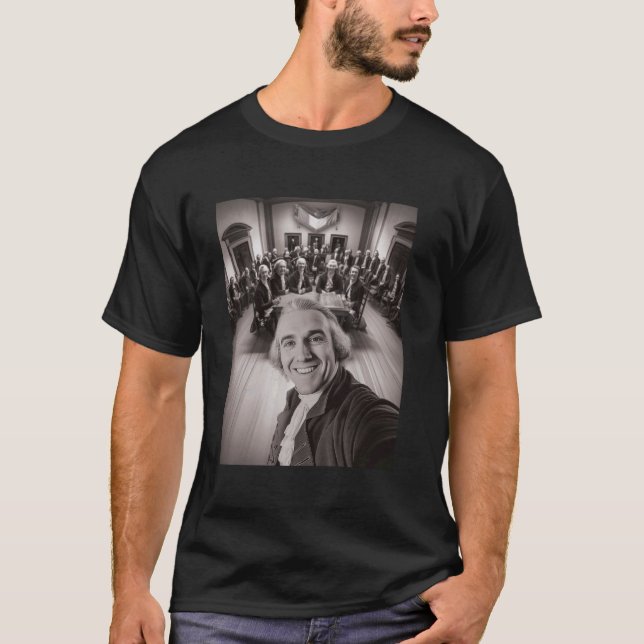 Rolig Thomas Jefferson Selfie Förklaring av Oberoe T Shirt (Framsida)