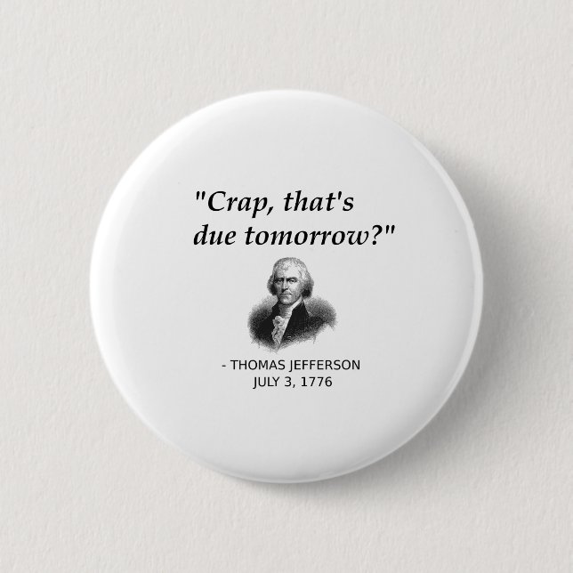 Rolig Thomas Jefferson Usa Historielärare Student Knapp (Framsida)