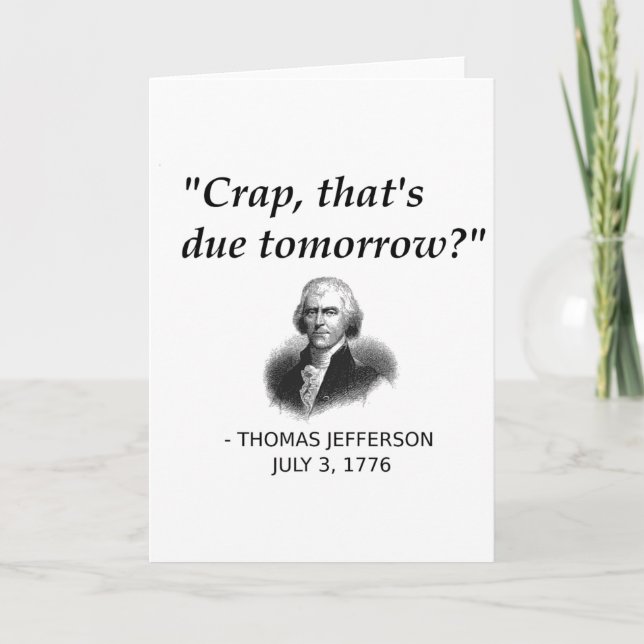 Rolig Thomas Jefferson Usa Historielärare Student Kort (Framsida)