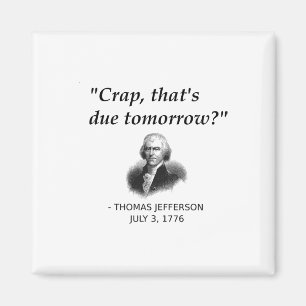 Rolig Thomas Jefferson Usa Historielärare Student Magnet