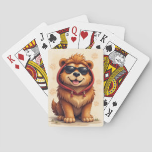 Rolig Tibetansk Mastiff Kawaii Hund Casinokort
