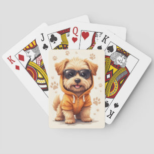 Rolig tibetansk terrier Kawaii hund Casinokort