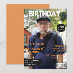 Rolig tidningsredaktionell bild 77-årsdag inbjudningar