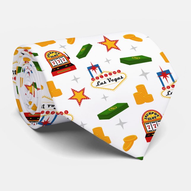Rolig tie för mönster för kasinodobblerigameroom slips (Rullad)