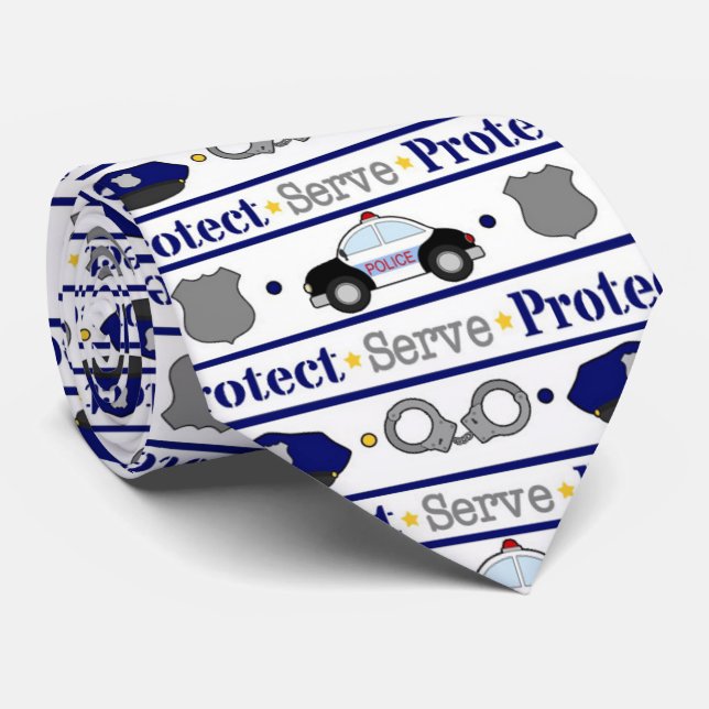 Rolig tie för polismönsterarbete slips (Rullad)
