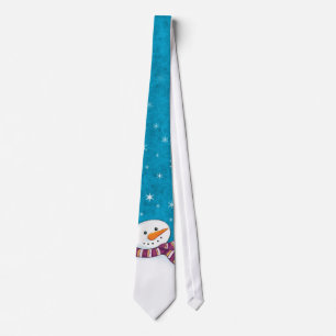 Rolig Tie för snögubbe- och snöflingornoveltyju Slips