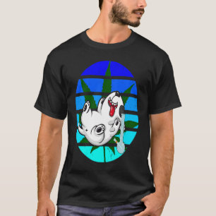 Rolig Tiffing Hund med Bong Reggae T Shirt