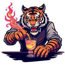 Rolig Tiger Bartender T-Shirt | Present till Barte