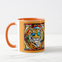 Rolig Tiger Glasmosaik Kaffe Mugg