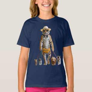 Rolig Tiger Hundpromenerare Barn T-Shirt