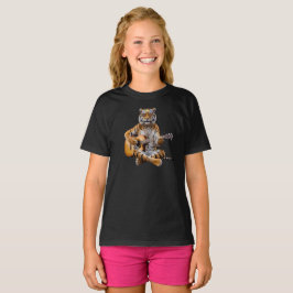 Rolig Tiger Rockstjärna Barn T-Shirt