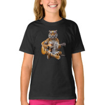 Rolig Tiger Rockstjärna Barn T-Shirt