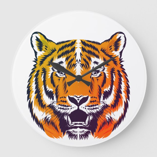 rolig tiger Stor klocka för vacker hem (Framsida)
