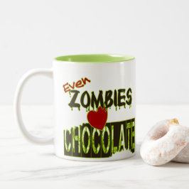 Rolig Till och med Zombies Hjärta Choklad Mugg