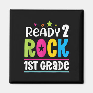Rolig Tillbaka Till Skolan Elev Lärare Redo 2 Rock Magnet