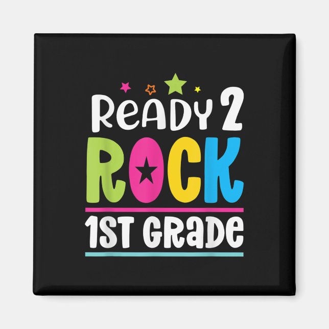 Rolig Tillbaka Till Skolan Elev Lärare Redo 2 Rock Magnet (Framsidan)