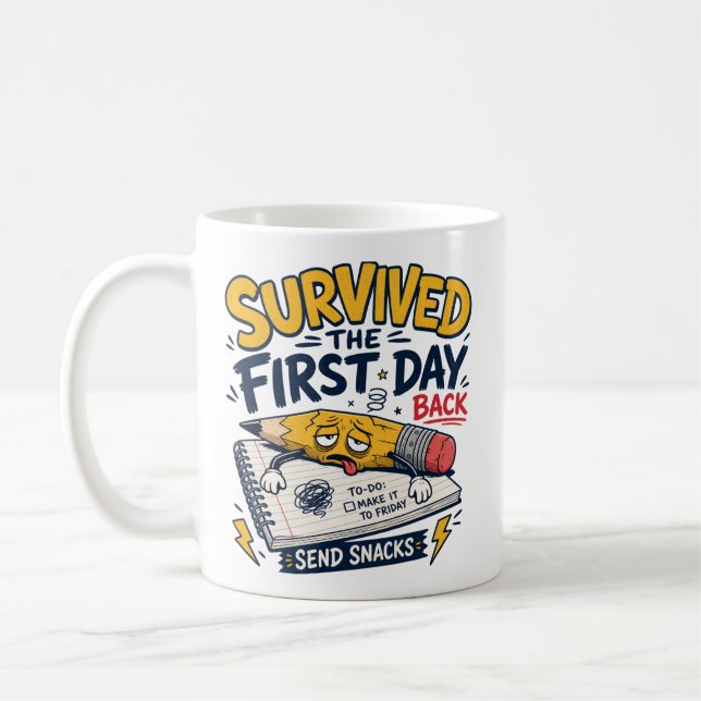 Rolig tillbaka till skolan lärare skjorta kaffemugg (Vänster)