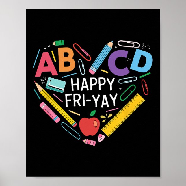 Rolig tillbaka till skolans samling Glad Fri-yay R Poster (Framsidan)