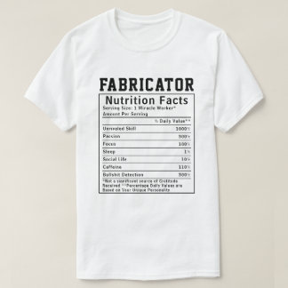 Rolig tillverkare näringsfakta metallarbetare pres t shirt