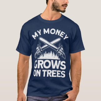 Rolig timmerhuggarskunst för män Trädfällare Såg S T Shirt
