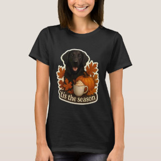 Rolig Tis The Season Flat-Coated Retriever Hund Hö T Shirt