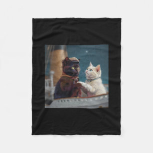 Rolig Titanic Film Katt Meme Rms Kryssningsfartyg  Fleecefilt