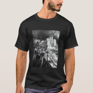 Rolig Titanic Isberg Skrämd Förvånad Katt Selfie T Shirt
