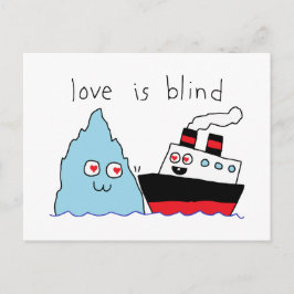 Rolig Titanic och Isberg Love Is Blind Vykort