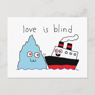 Rolig Titanic och Isberg Love Is Blind Vykort