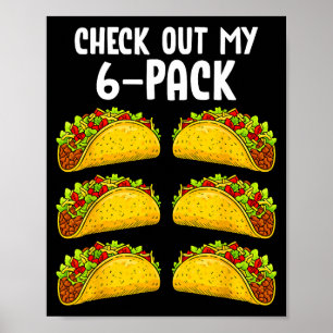 Rolig Titta på Min 6 Pack Taco Gym Fitness Mexikan Poster