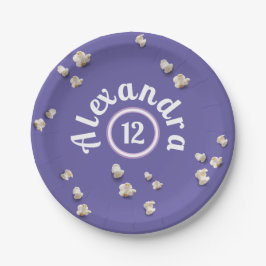 Rolig tjejig lila och rosa popcorn födelsedagsfest