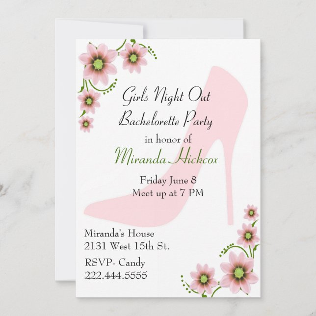 Rolig tjejkväll Vår Sänglingsfest Inbjudan (Framsida)