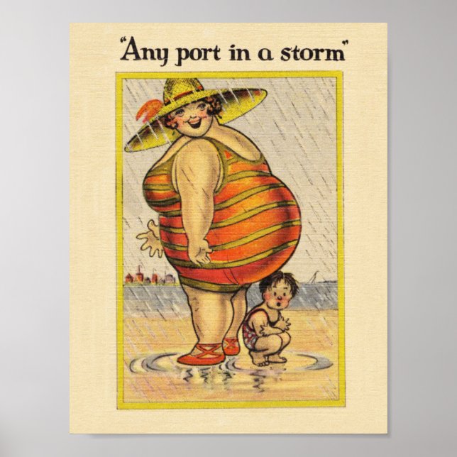 Rolig tjock dam på stranden poster (Framsidan)