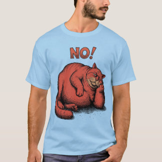 Rolig Tjock Katt "NEJ!" Anti-Social T Shirt