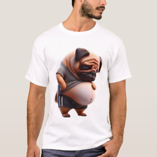 Rolig Tjock Mops Chonk Hund Knubbig Mops Hundälska T Shirt
