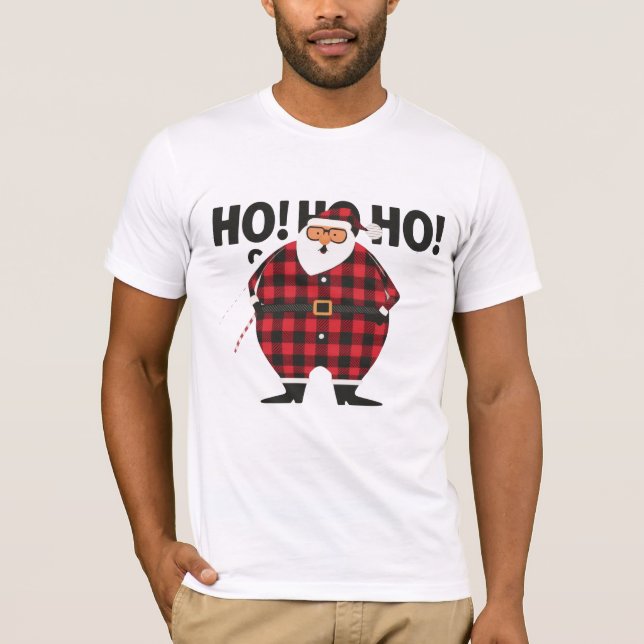 Rolig tjock tomte jultröja t shirt (Framsida)