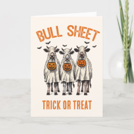 Rolig tjurblad vintage Halloween kor Helgkort