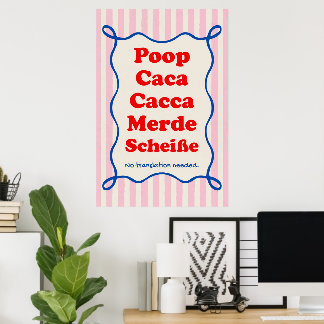 Rolig toalett-affisch – Humoristisk toalettkonst Poster