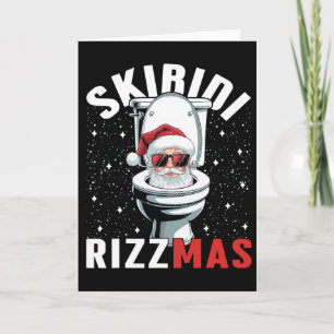 Rolig Toalett Tomte Skibidi Rizzmas Vit Elefant  Kort