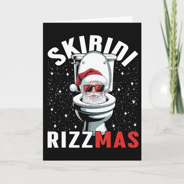Rolig Toalett Tomte Skibidi Rizzmas Vit Elefant  Kort (Framsida)