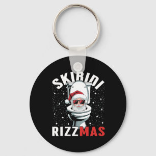 Rolig Toalett Tomte Skibidi Rizzmas Vit Elefant Nyckelring